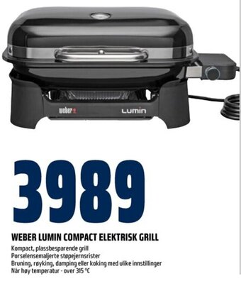 Coop Obs WEBER LUMIN COMPACT ELEKTRISK GRILL tilbud
