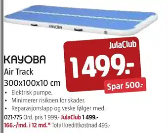 Jula Air Track 300x100x10 cm tilbud