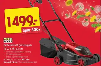 Jula Batteridrevet gressklipper 18 V, 4 Ah, 32 cm tilbud