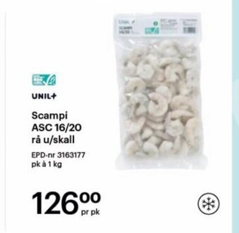 Storcash Scampi ASC 16/20 rå u/skall tilbud