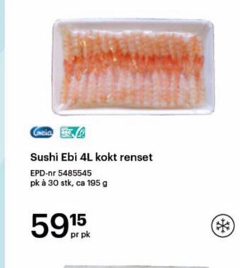 Storcash Sushi Ebi 4L kokt renset tilbud