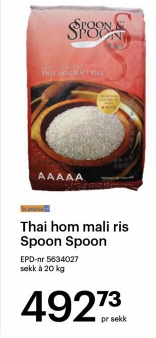 Storcash Thai hom mali ris Spoon Spoon tilbud