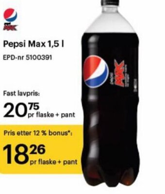 Storcash Pepsi Max 1,5 I tilbud