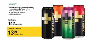 Storcash Battery Energy/Fresh/Remix/ Energy Peachberry 0,5 l tilbud