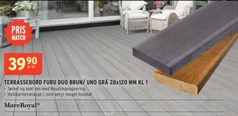 Montér TERRASSEBORD FURU DUO BRUN/ UNO GRÅ 28x120 MM KL 1 tilbud