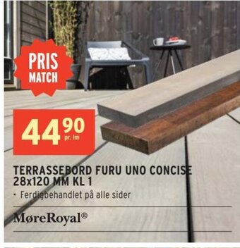 Montér TERRASSEBORD FURU UNO CONCISE 28x120 MM KL 1 tilbud