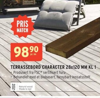 Montér TERRASSEBORD CHARACTER 28x120 MM KL 1 tilbud