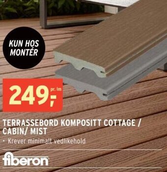 Montér TERRASSEBORD KOMPOSITT COTTAGE / CABIN/ MIST tilbud