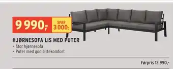 Montér HJØRNESOFA LIS MED PUTER tilbud