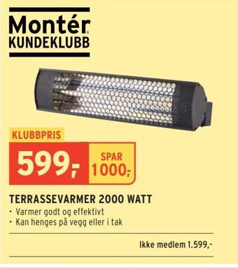 TERRASSEVARMER 2000 WATT