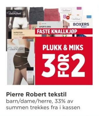 Meny Pierre Robert tekstil tilbud