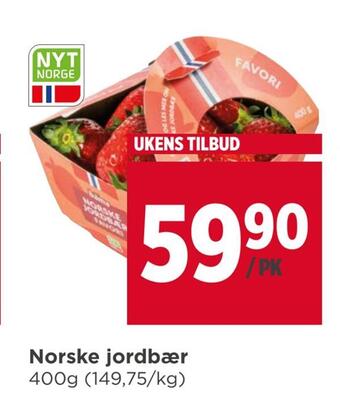 Meny Norske jordbær tilbud