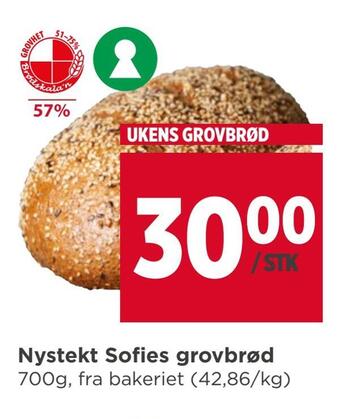 Meny Nystekt sofies grovbrød tilbud