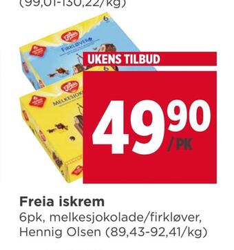 Meny Freia iskrem tilbud