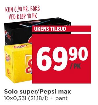 Meny Solo super/pepsi max tilbud