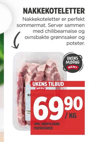 Meny Nakkekoteletter tilbud