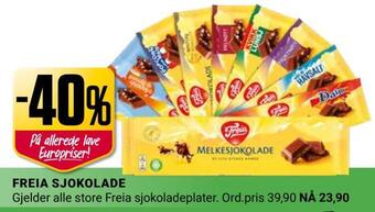 Europris Freia sjokolade tilbud