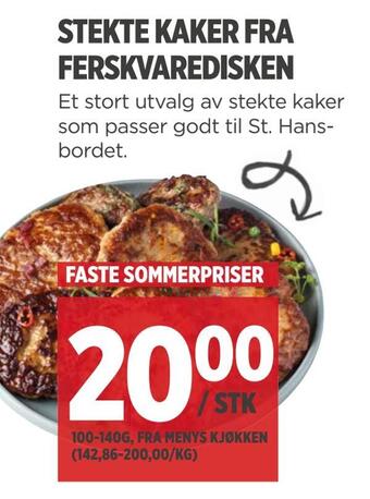 Meny Stekte kaker fra ferskvaredisken tilbud