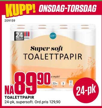 Europris Toalettpapir tilbud
