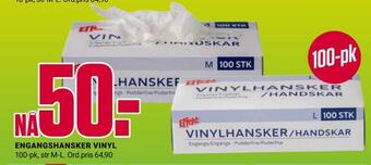Europris Engangshansker vinyl tilbud