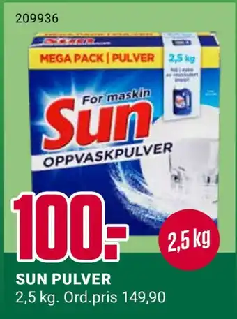 Europris Sun pulver tilbud