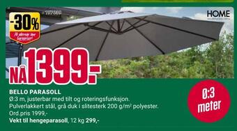 Europris Bello parasoll tilbud