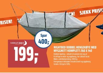 Coop Obs Nightbed hengekøye tilbud