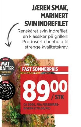 Meny JÆREN SMAK, MARINERT SVIN INDREFILET tilbud