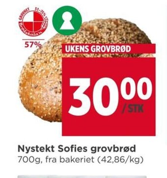 Meny Nystekt Sofies grovbrød tilbud