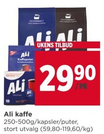 Meny Ali kaffe tilbud