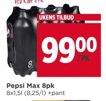 Meny Pepsi Max 8pk tilbud