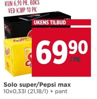 Meny Solo super/Pepsi max tilbud
