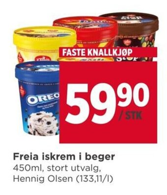 Meny Freia iskrem i beger tilbud