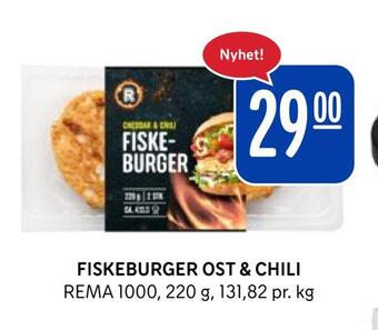 Rema 1000 Fiskeburger ost & chili tilbud