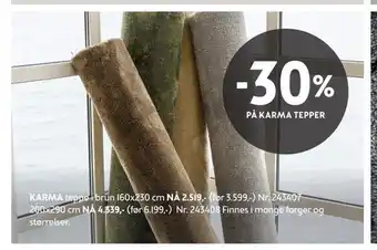 Bohus 30% på karma tepper tilbud