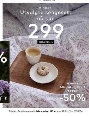Skeidar Amalie sengesett tilbud