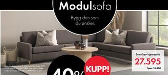 Fagmøbler Sone høy hjørnesofa tilbud