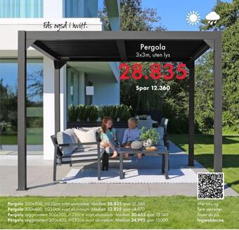 Fagmøbler Pergola tilbud