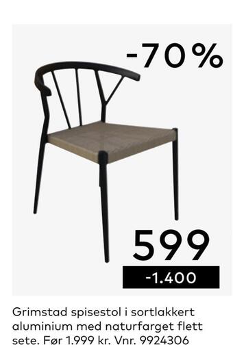 Skeidar Grimstad spisestol tilbud