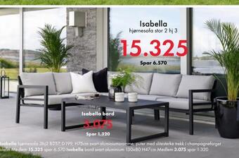 Fagmøbler Isabella hjørnesofa tilbud