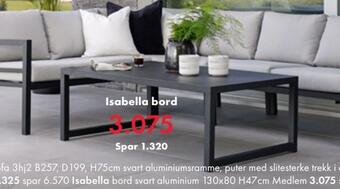 Fagmøbler Isabella bord tilbud