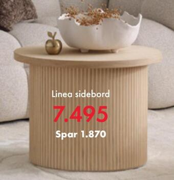 Fagmøbler Linea sidebord hvitoljet tilbud