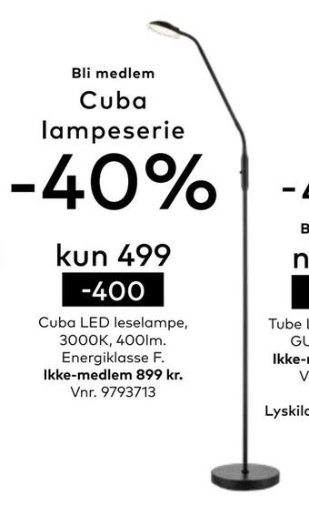 Skeidar Cuba led leselampe tilbud