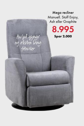 Fagmøbler Mega recliner tilbud