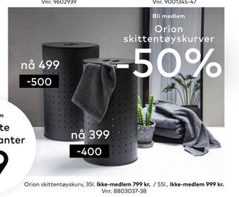 Skeidar Orion skittentøyskurv tilbud