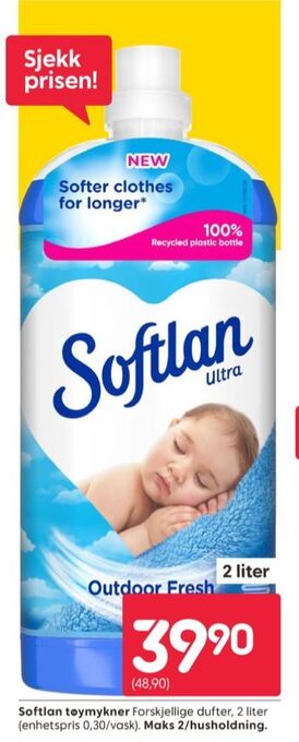 Rusta Softlan tøymykner tilbud