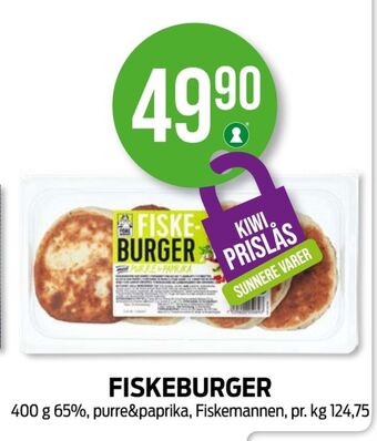 Kiwi Fiskemannen fiskeburger tilbud