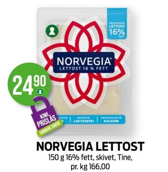 Kiwi Norvegia skiveost tilbud