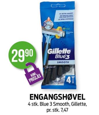 Kiwi Blue 3 smooth engangsbarberhøvel tilbud