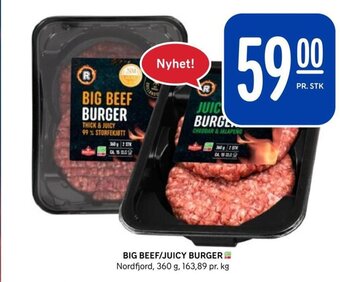 Rema 1000 BIG BEEF/JUICY BURGER tilbud